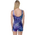 Ink Background Swirl Blue Purple One Piece Boyleg Swimsuit View2