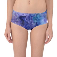 Ink Background Swirl Blue Purple Mid-waist Bikini Bottoms by Nexatart