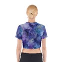 Ink Background Swirl Blue Purple Cotton Crop Top View2