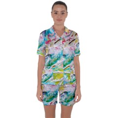 Art Abstract Abstract Art Satin Short Sleeve Pyjamas Set