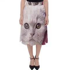 Cat Pet Cute Art Abstract Vintage Folding Skater Skirt by Nexatart