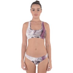 Cat Pet Cute Art Abstract Vintage Cross Back Hipster Bikini Set by Nexatart