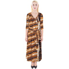 Abstract Architecture Background Quarter Sleeve Wrap Maxi Dress