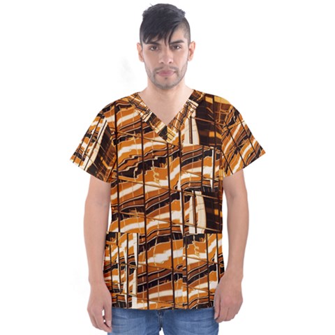 Abstract Architecture Background Men s V-neck Scrub Top by Nexatart