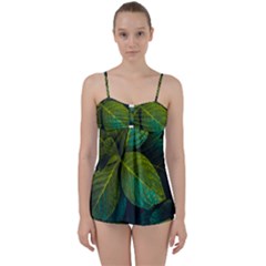 Green Plant Leaf Foliage Nature Babydoll Tankini Set