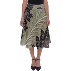 Pattern Decoration Retro Perfect Length Midi Skirt