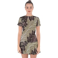 Pattern Decoration Retro Drop Hem Mini Chiffon Dress by Nexatart