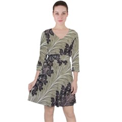 Pattern Decoration Retro Ruffle Dress