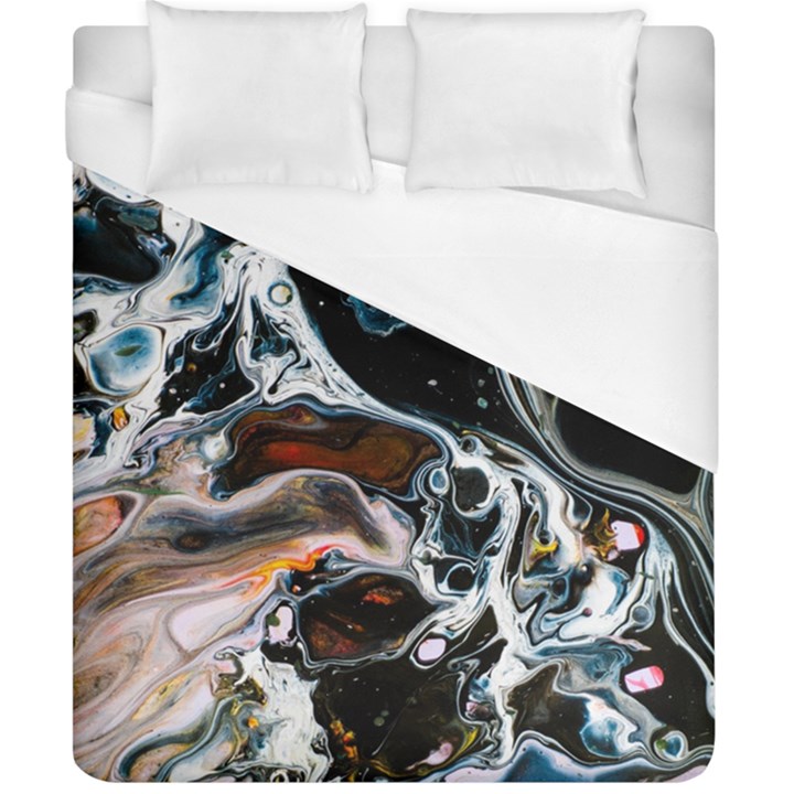 Abstract Flow River Black Duvet Cover (California King Size)