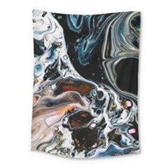 Abstract Flow River Black Medium Tapestry by Nexatart