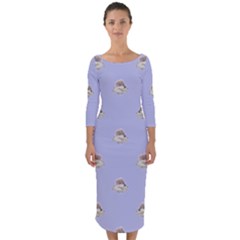 Monster Rats Hand Draw Illustration Pattern Quarter Sleeve Midi Bodycon Dress by dflcprints