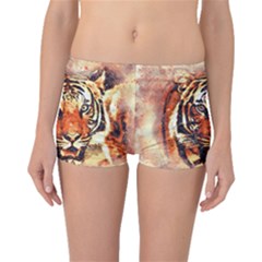 Tiger Portrait Art Abstract Boyleg Bikini Bottoms by Nexatart