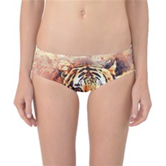 Tiger Portrait Art Abstract Classic Bikini Bottoms by Nexatart