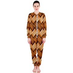 Basket Fibers Basket Texture Braid Onepiece Jumpsuit (ladies)  by Nexatart