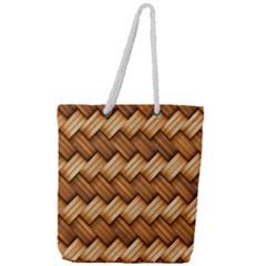 Basket Fibers Basket Texture Braid Full Print Rope Handle Tote (large)