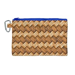 Basket Fibers Basket Texture Braid Canvas Cosmetic Bag (large)