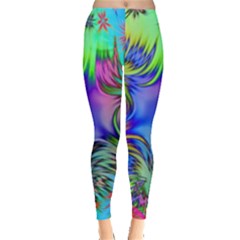 Star Abstract Colorful Fireworks Leggings  by Nexatart