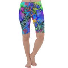 Star Abstract Colorful Fireworks Cropped Leggings  by Nexatart