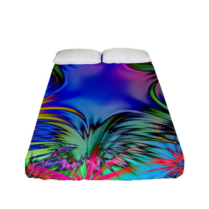 Star Abstract Colorful Fireworks Fitted Sheet (Full/ Double Size)