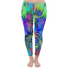 Star Abstract Colorful Fireworks Classic Winter Leggings by Nexatart