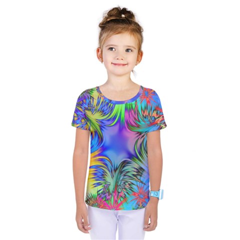 Star Abstract Colorful Fireworks Kids  One Piece Tee by Nexatart