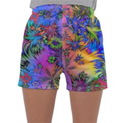 Star Abstract Colorful Fireworks Sleepwear Shorts by Nexatart