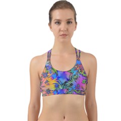 Star Abstract Colorful Fireworks Back Web Sports Bra