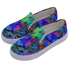 Star Abstract Colorful Fireworks Kids  Canvas Slip Ons by Nexatart