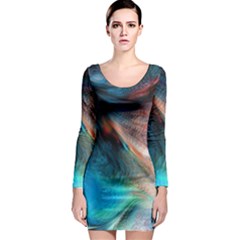 Background Art Abstract Watercolor Long Sleeve Bodycon Dress by Nexatart