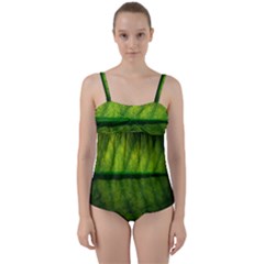 Leaf Nature Green The Leaves Twist Front Tankini Set