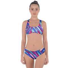 Texture Pattern Fabric Natural Criss Cross Bikini Set