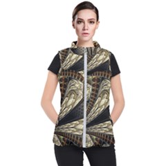 Fractal Abstract Pattern Spiritual Women s Puffer Vest