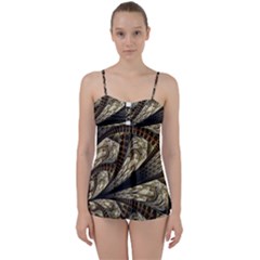 Fractal Abstract Pattern Spiritual Babydoll Tankini Set by Nexatart