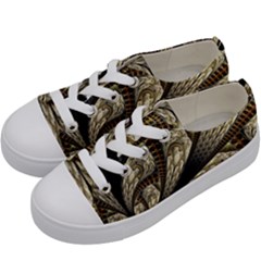 Fractal Abstract Pattern Spiritual Kids  Low Top Canvas Sneakers by Nexatart