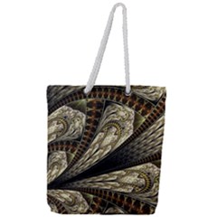 Fractal Abstract Pattern Spiritual Full Print Rope Handle Tote (large) by Nexatart