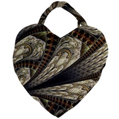 Fractal Abstract Pattern Spiritual Giant Heart Shaped Tote by Nexatart