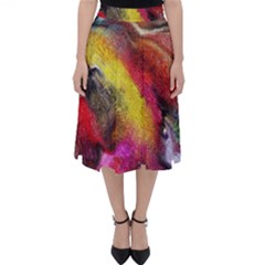 Background Art Abstract Watercolor Folding Skater Skirt