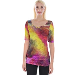 Background Art Abstract Watercolor Wide Neckline Tee