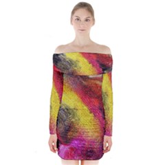 Background Art Abstract Watercolor Long Sleeve Off Shoulder Dress by Nexatart