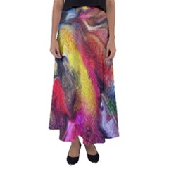 Background Art Abstract Watercolor Flared Maxi Skirt