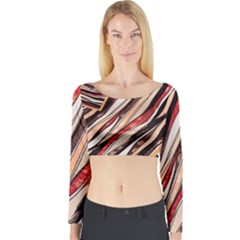 Fabric Texture Color Pattern Long Sleeve Crop Top by Nexatart