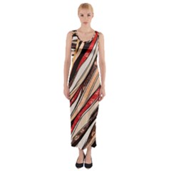 Fabric Texture Color Pattern Fitted Maxi Dress by Nexatart