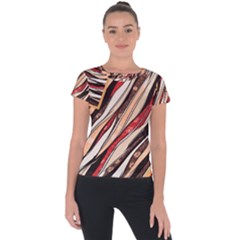 Fabric Texture Color Pattern Short Sleeve Sports Top 