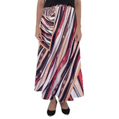 Fabric Texture Color Pattern Flared Maxi Skirt