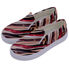 Fabric Texture Color Pattern Kids  Canvas Slip Ons by Nexatart