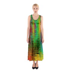 Color Abstract Background Textures Sleeveless Maxi Dress by Nexatart