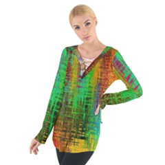 Color Abstract Background Textures Tie Up Tee by Nexatart