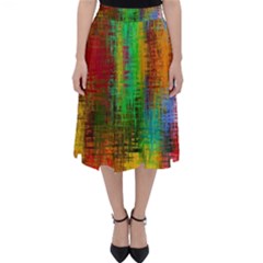 Color Abstract Background Textures Folding Skater Skirt