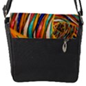 Fabric Texture Color Pattern Flap Messenger Bag (S) View1