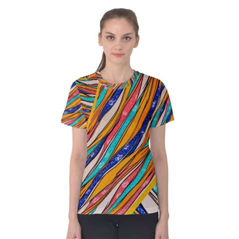 Fabric Texture Color Pattern Women s Cotton Tee by Nexatart